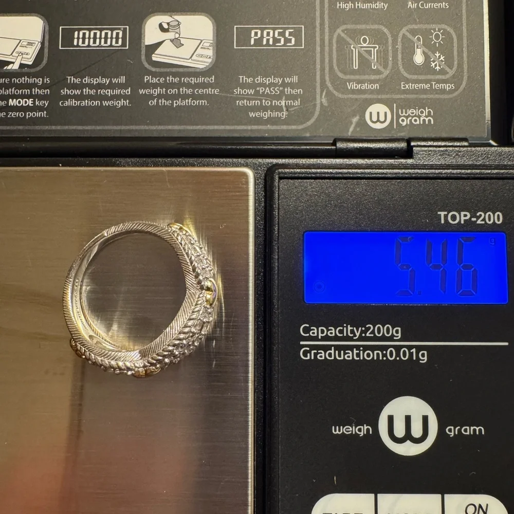 Judith Ripka Silver Ring with Gold Heart Accents - Picture 10 of 13